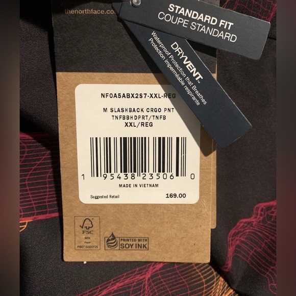 THE NORTH FACE MENS SLASHBACK CARGO PANTS BLACK MULTICOLORED Sz XXL NWT - Picture 9 of 11